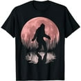 thumbnail image 1 of Bigfoot Moon Graphic Night Forest! Cool Sasquatch Men women T-Shirt, 1 of 5