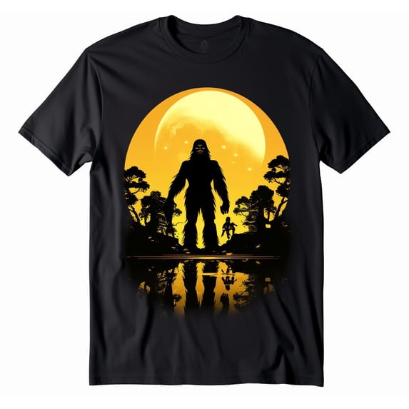Bigfoot Moon Sasquatch UFO Extraterrestrial Men women T-Shirt