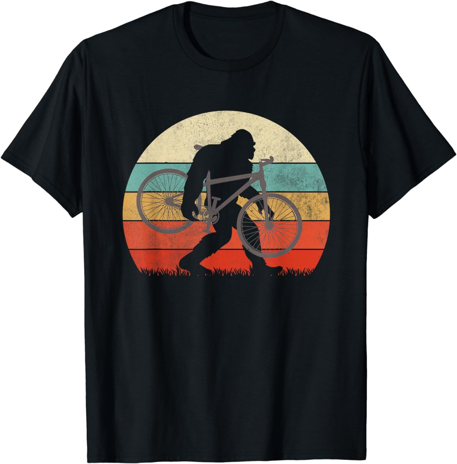 Bigfoot Mountain Bike Funny MTB Biking Cycling Sasquatch Men T Shirt Walmart