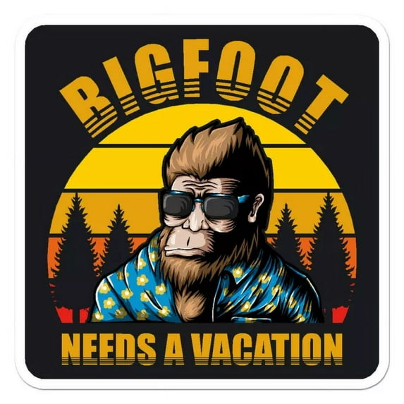 Bigfoot Needs A Vacation Sticker Phone Decal Water Bottle Stickers Car ...