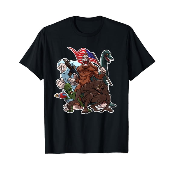 Bigfoot Nessie Alien Werewolf Cryptid Forces Cryptozoology T-Shirt