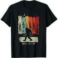 thumbnail image 1 of Bigfoot Night Moon Shirt Believe Sasquatch Retro Men Kids T-Shirt men and women can wear, black, white, gifts, 1 of 4