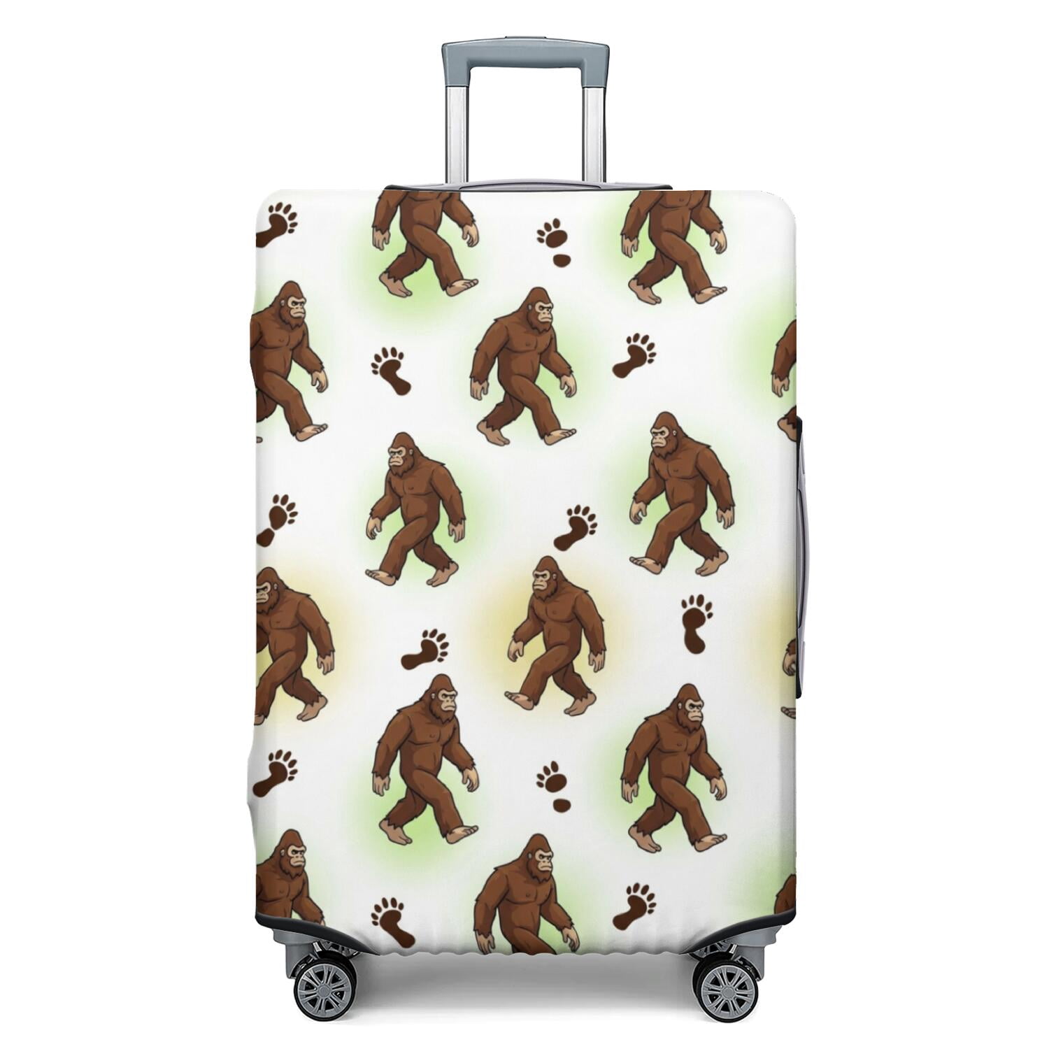 Dust Cap Microscope Bigfoot and Paw Print White Pattern Luggage Cover,Stretch Suitcase Dust ...