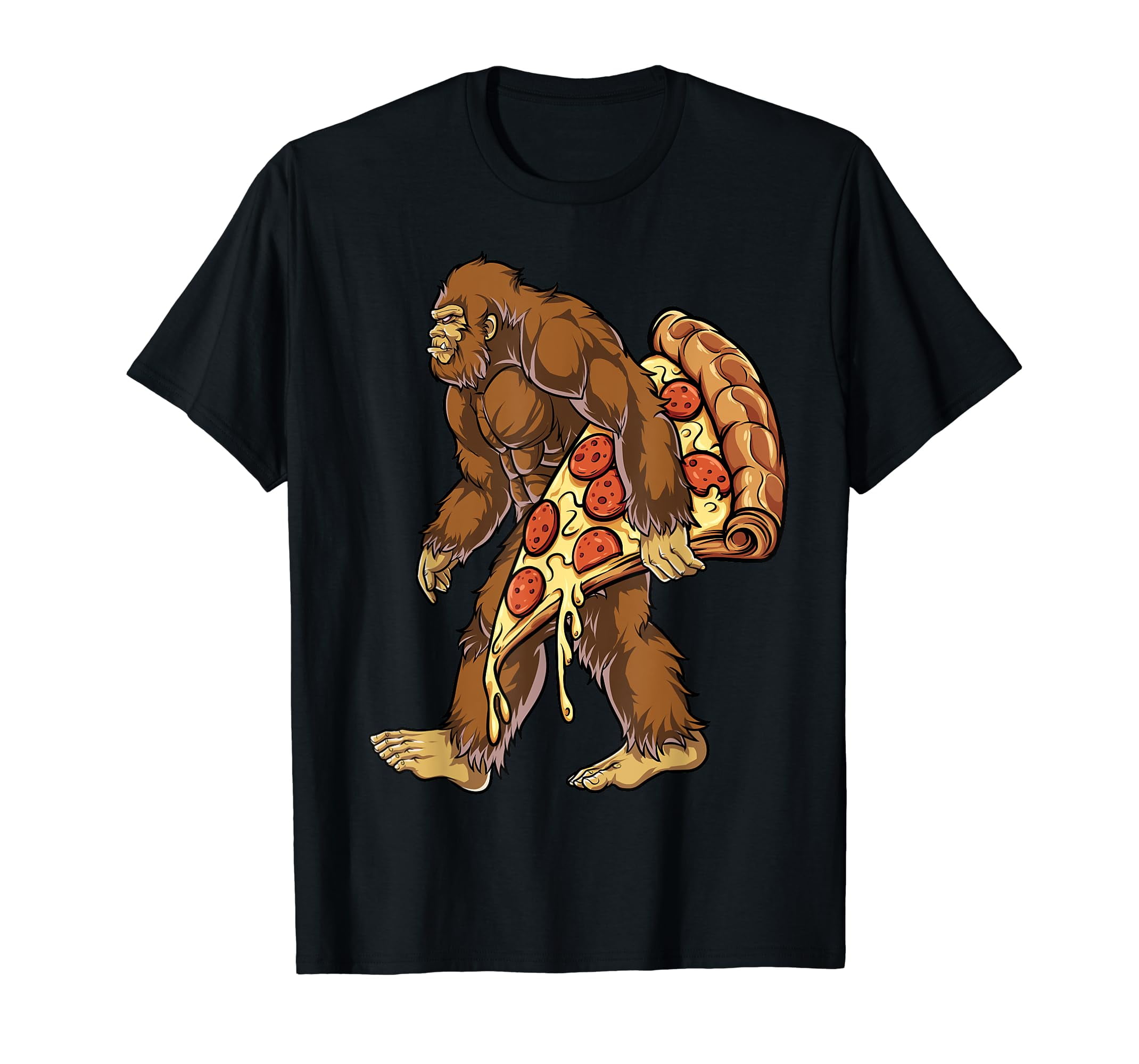 Bigfoot Pizza Funny Men Women Food Lovers Pepperoni TShirt