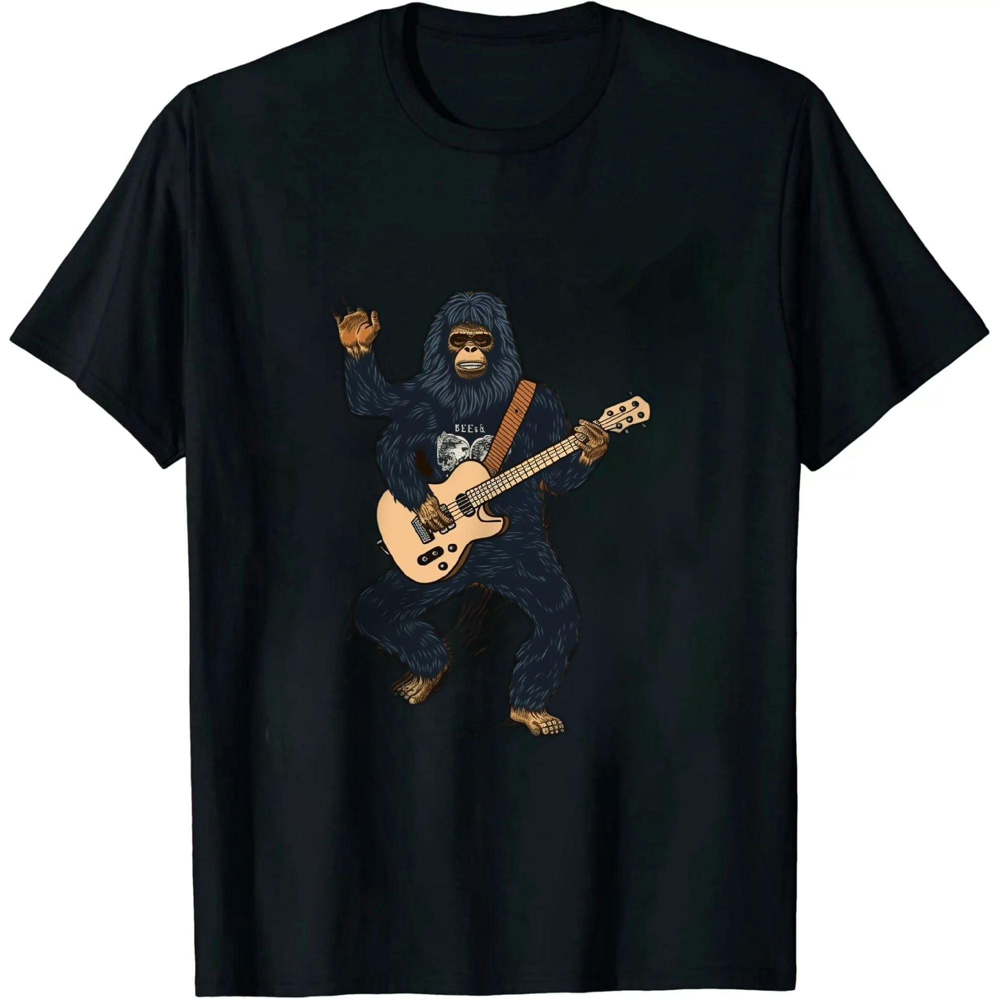 Maglietta Heavy-Metal Bigfoot 2020 - Design Rock Con Chitarra, Cotone E Poliestere (Uomo/Donna) - Foto 4