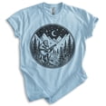 thumbnail image 1 of Bigfoot Playing Guitar T-shirt, Unisex Women's Men's Funny Bigfoot Guitarist Sasquatch Music Camping, Heather Light Blue, 3X-Large, 1 of 6