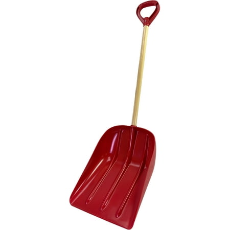 Bigfoot Poly Super Snow Scoop #10 with D-Grip Wooden Handle by EMSCO – Multi-Purpose Snow & Material Shovel