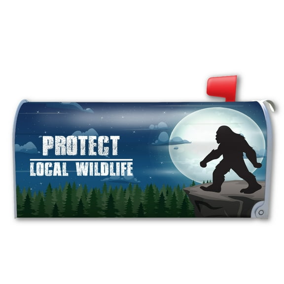 Bigfoot Protect Local Wildlife Large Mailbox Cover Magnet