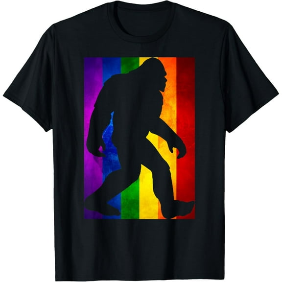 Bigfoot Rainbow Flag Gay Pride Month LGBTQ Gift | Sasquatch T-Shirt