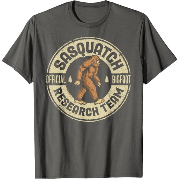 Bigfoot Research Team Retro Vintage Sasquatch Unisex T-Shirt for Men Women Kids Toddler,Charcoal Color,Size L