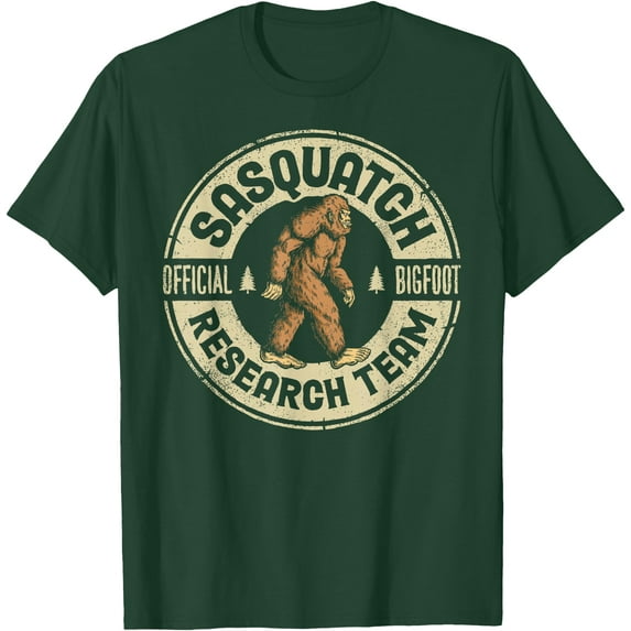 Bigfoot Research Team Retro Vintage Sasquatch Unisex T-Shirt for Men Women Kids Toddler,Forest Green Color,Size L