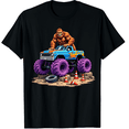 thumbnail image 1 of Bigfoot Riding Monster Truck Funny Sasquatch Monster Truck Graphic Black T-Shirt for Men and Women, 1 of 4