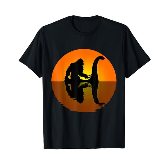 Bigfoot Riding on Nessie Loch Ness Monster Sasquatch Gift T-Shirt