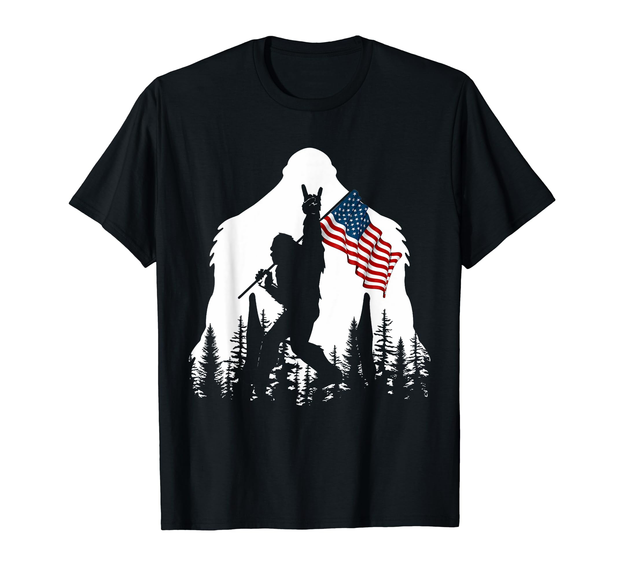 Bigfoot American Flag Vinyl Sticker 2-Pack - Waterproof Decal For Car, Laptop, Water Bottle, Outdoor Use