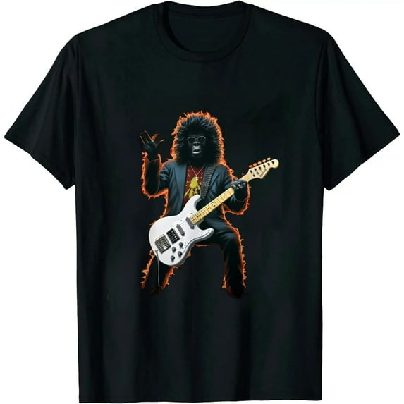 Bigfoot Rock and Roll Shirt for Sasquatch Believers Guitar T-Shirt