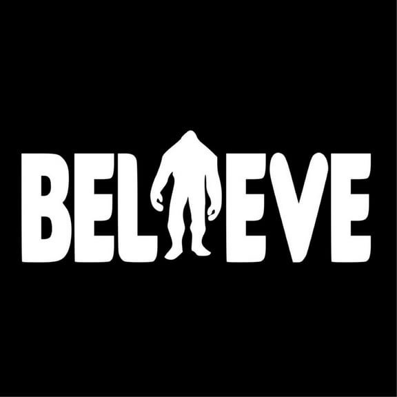 Bigfoot Sasquatch Believe Vinyl Decal Sticker | Cars Trucks Vans Walls Laptops Cups | White | 7 inches | KCD993