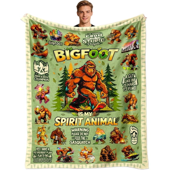 Bigfoot Sasquatch Blanket Gifts for Women Men Big Foot Throw Blanket Birthday Stuff Bigfoot Gifts Bedding Decor for Kids Adults
