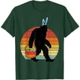 thumbnail image 1 of Bigfoot Sasquatch Bunny Easter Eggs Retro Unisex T-Shirt for Men Women Kids Toddler,Forest Green Color,Size YXL, 1 of 5