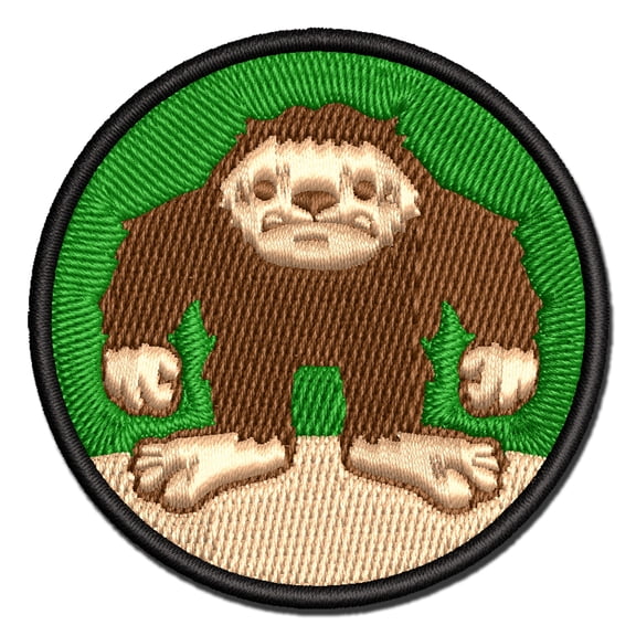 Bigfoot Sasquatch Cryptozoology Applique Multi-Color Embroidered Iron-On Patch - 2.0 Inch Mini