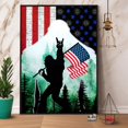 thumbnail image 1 of Bigfoot Sasquatch Holding American Flag Satin Poster Wall Art Decor 16 x 24 Inch Poster, 1 of 5