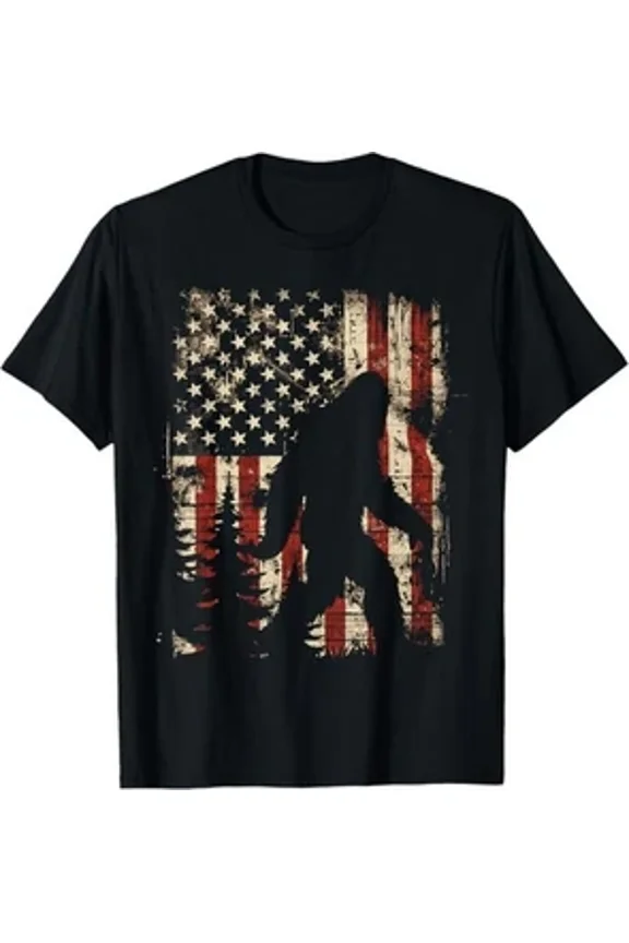 Bigfoot Sasquatch Patriotic Forest Wanderer Legend Unisex T-Shirt up to size 5XL