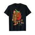 thumbnail image 1 of Bigfoot Sasquatch Santa Hat Christmas Xmas Tree Pjs Boys Men T-Shirt, 1 of 5