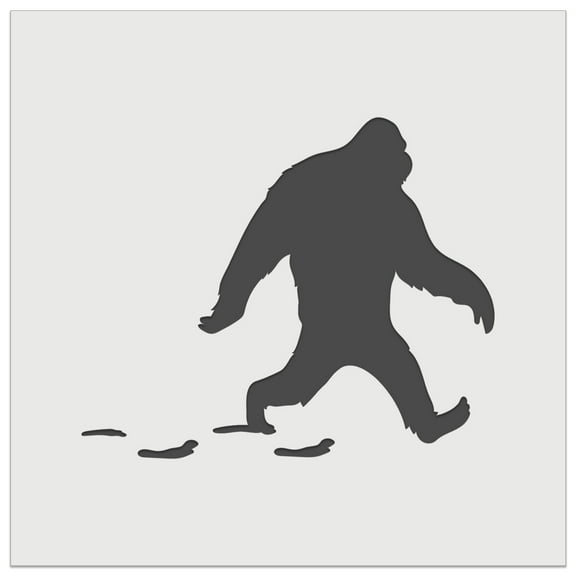 Bigfoot Sasquatch Walking with Footprint Trail DIY Cookie Wall Craft Stencil - 11.5 Inch