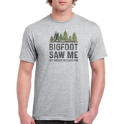 Bigfoot Saw Me Quote T-Shirt Men -Smartprints Designs, Male 3X-Large