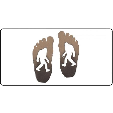 Bigfoot Shadow Footprints Photo License Plate