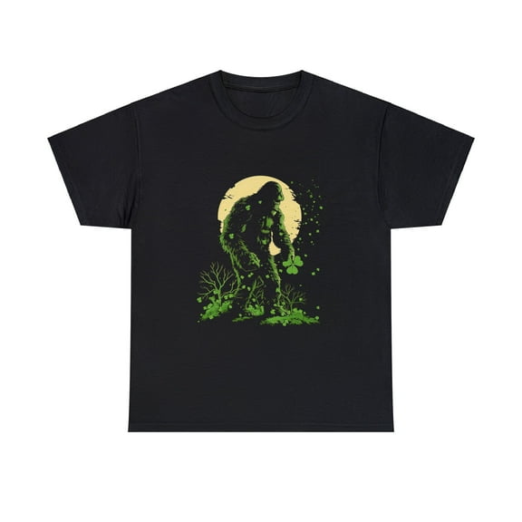 Bigfoot Shamrock Lucky Shirt, St Patricks Day Funny Shirt ID-0216-A48V