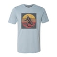 thumbnail image 1 of "Bigfoot Shirt, Sasquatch Shirt, Bigfoot Sunset, Sasquatch Apparel, Unisex Fit, Bigfoot Lover, Gift For Him, Yeti Shirt, Sublimated Design, Stonewash Denim, LARGE", 1 of 1