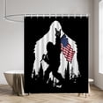 thumbnail image 1 of Bigfoot Shower Curtains Bigfoot Back Waterproof Bathroom Curtains with Hooks, Unique Bigfoot and the American Flag Themed Bathroom Decor, 1 of 6