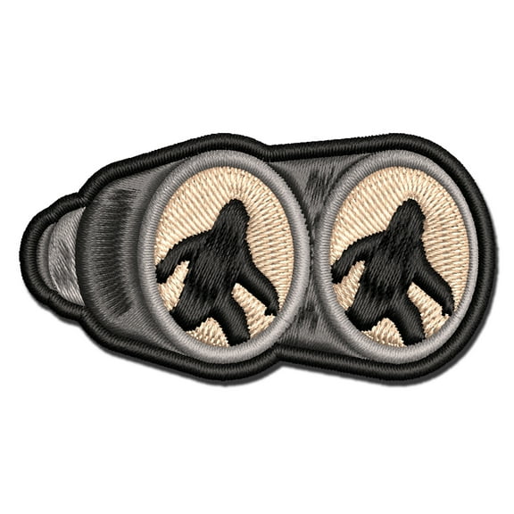 Bigfoot Sighting Binoculars Sasquatch Cryptid Applique Multi-Color Embroidered Iron-On Patch - 2.5 Inch Small
