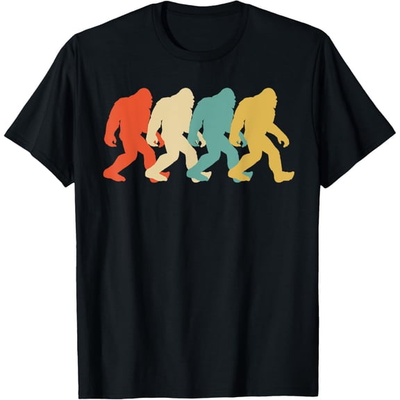 Bigfoot Silhouette Retro Pop Art Sasquatch Graphic T-Shirt T-Shirtmen and women can wear, black, white, gifts.S,M,L,XL,2XL,3XL,285XL