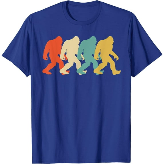 Bigfoot Silhouette Retro Pop Art Sasquatch Graphic Unisex T-Shirt for Men Women Kids Toddler,Royal Blue Color,Size 3T