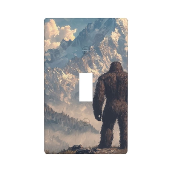Bigfoot Single Toggle Light Switch Plates Outlet Covers Decorative Electrical Wall Plate 1 Gang Receptacle Switchplate Decorate Plug Cover For Bathroom Bedroom 4.5 * 2.76 Inch