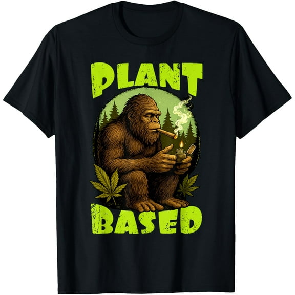 Bigfoot Smoking Plant A Based T-Shirt