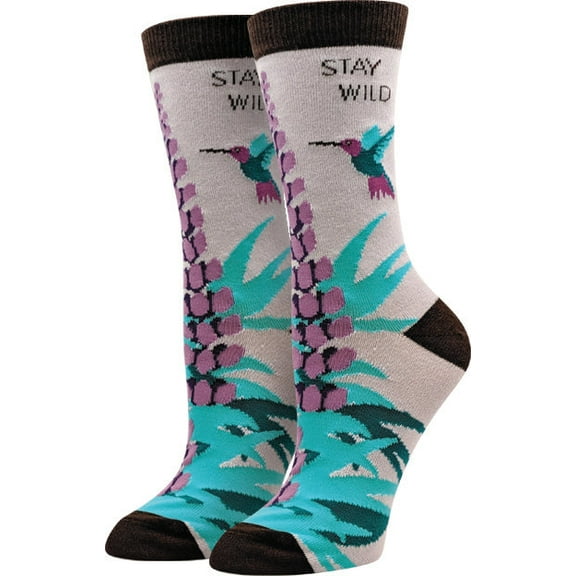 Bigfoot Socks Ladies Stay Wild Socks  OS  Grey