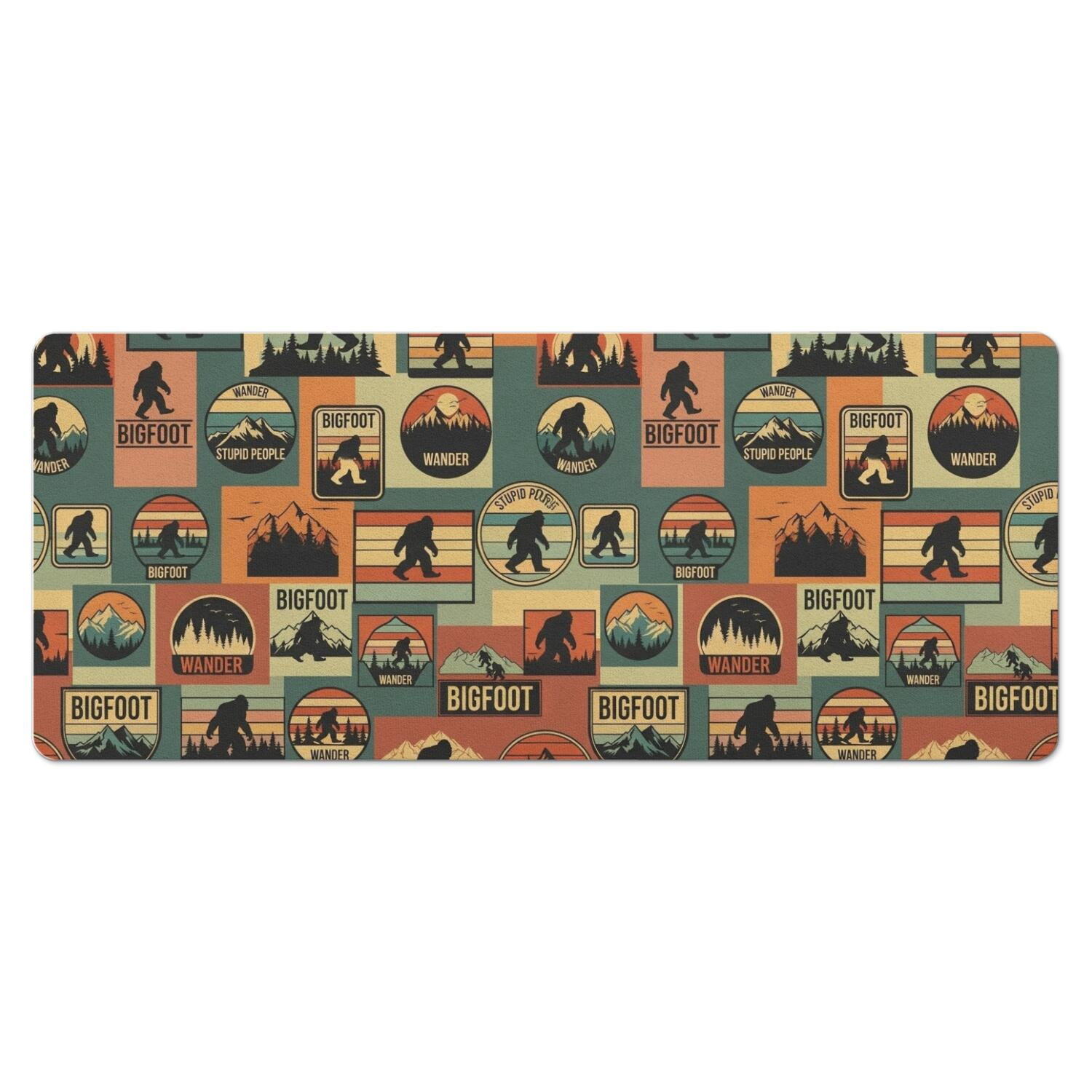 Non Gift Sticker Bigfoot and Sticker Green Pattern Diatomite Bath Mat, Stone Bath Rug ...