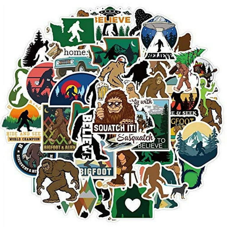 Bigfoot Stickers 50pcs Outdoor Sasquatch Stickers Laptop