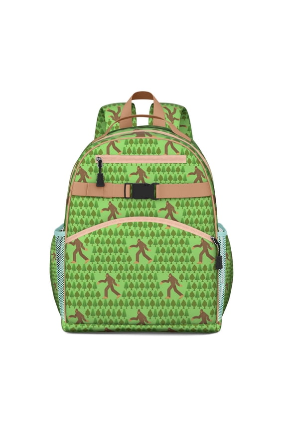Bigfoot Students Backpack Funny Sasquatch Toddler School Bag with Big Foot Print Design, Perfect for Outdoors, Camping, and Hiking