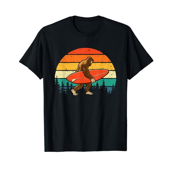 Bigfoot Surfer - Retro Surfingboard Surfing Beach Surfboard T-Shirt