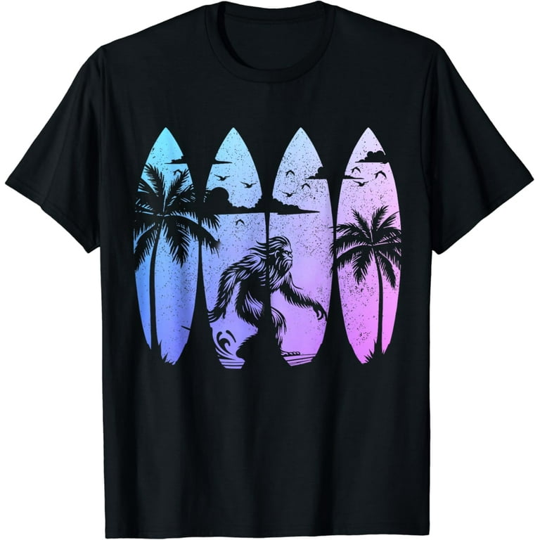 Bigfoot Surfing Shirt Sasquatch Tshirt Surf Board Gift Tee Bigfoot Surfing Shirt Sasquatch Tshirt Surf Board Gift Tee