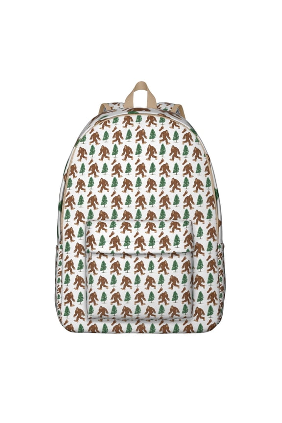 Bigfoot Survival Backpack – Funny Sasquatch and Big Foot Print Pattern Bookbag for Hiking, Camping, and Wilderness Adventures