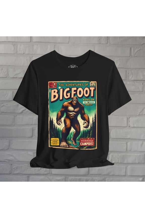 Bigfoot T-shirt Sasquatch Comic Cover Art Funny Cryptid Tee Vintage Bigfooter Shirt Retro Graphic Gift for Cryptid Fans and Squatch Lovers