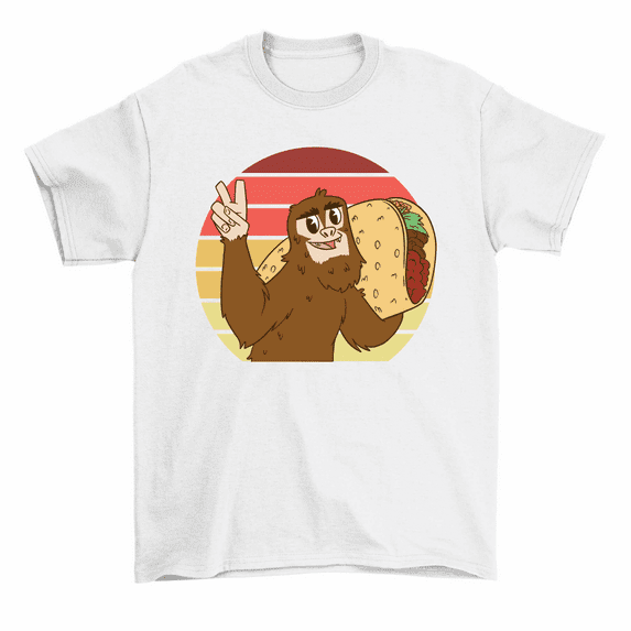Bigfoot Taco Lover Sasquatch Mexican Food Tacos T-Shirt Men Women