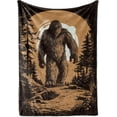thumbnail image 1 of Bigfoot Throw Blankets Sasquatch Animal Blanket Gifts for Men Women Big foot Sasquatch Lovers Black Flannel Fleece Blankets, 1 of 6