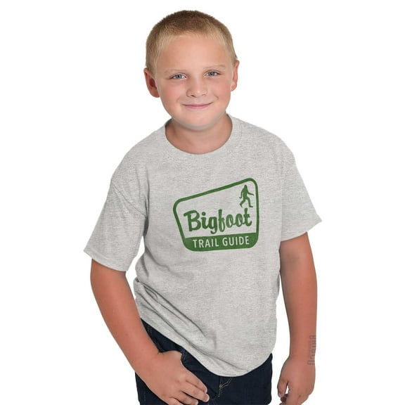 Bigfoot Trail Guide Sasquatch Crewneck T Shirts Boy Girl Teen Brisco Brands L