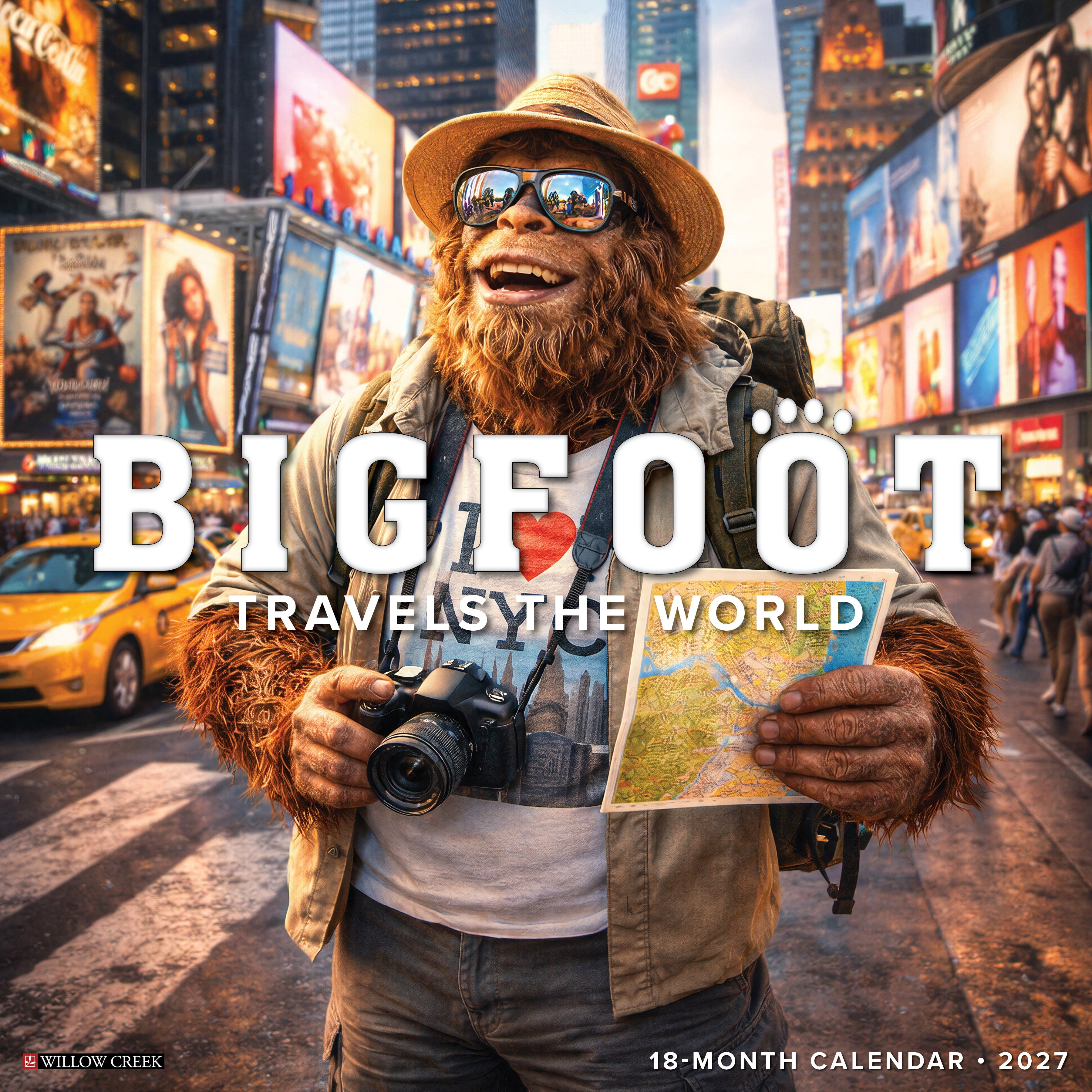 Willow Creek Press, Bigfoot Travels the World 2027 Wall Calendar