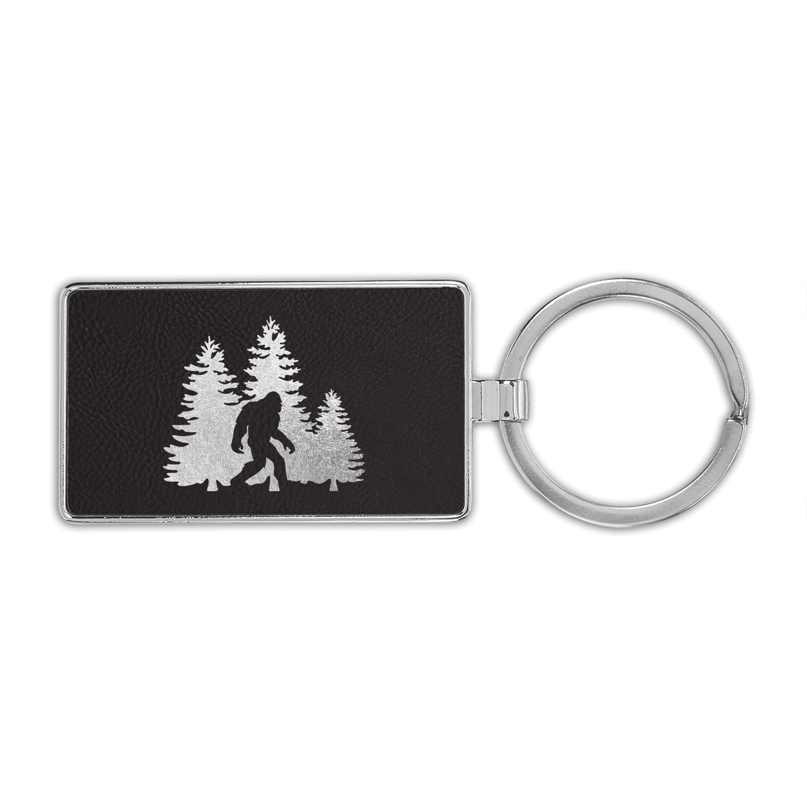 Bigfoot Trees Forest Premium Leatherette Keychain sasquatch missing ...